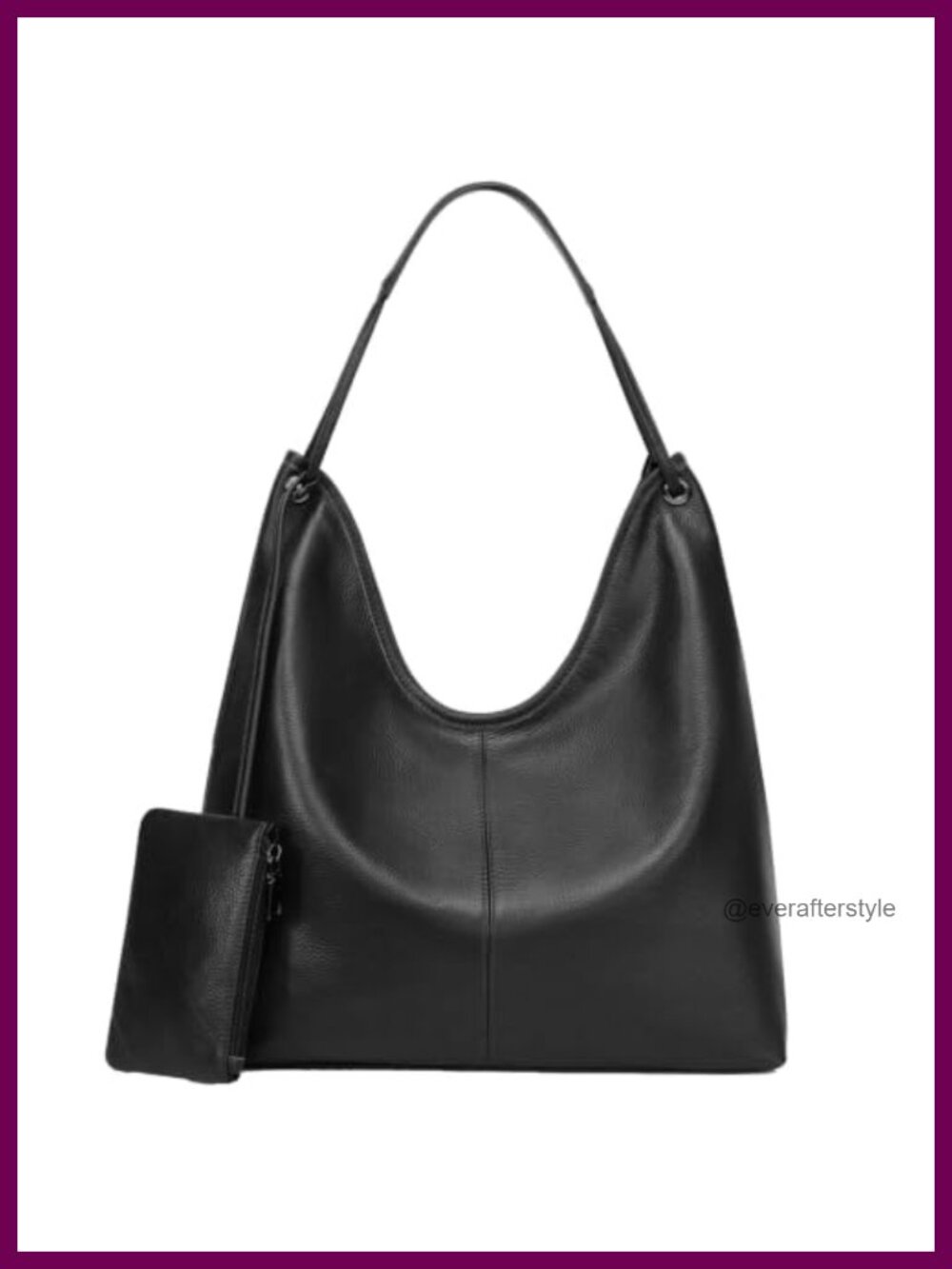 Genuine Leather Hobo Shoulder Bag Large Slouchy Purse for Work Travel